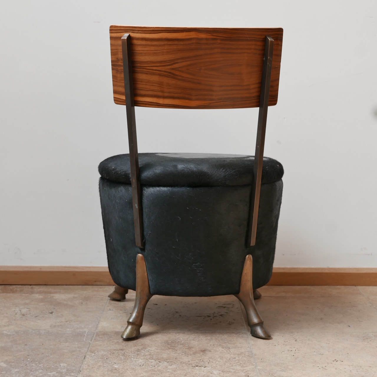 English Single Unusual Mid Century Bronze Horse Leg Occasional Chair photo 850.0
