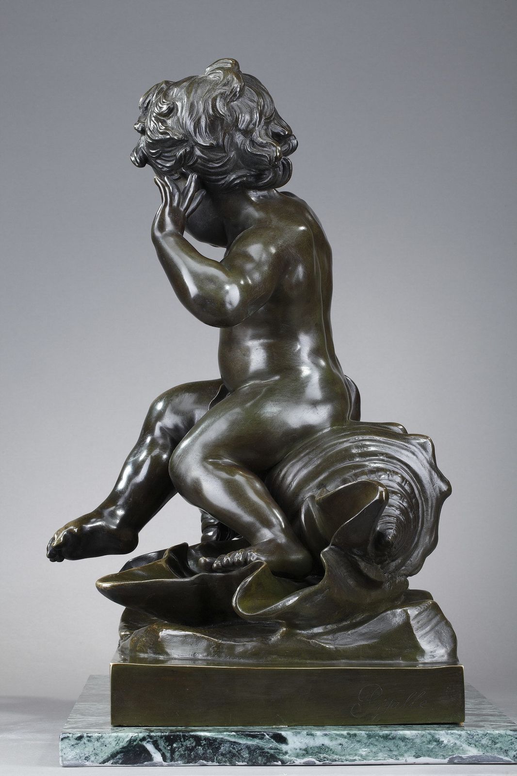 Sculpture en bronze « Child Pinched By A Crayfish », d'après Jean Baptiste Pigalle, XIXe siècle photo buy