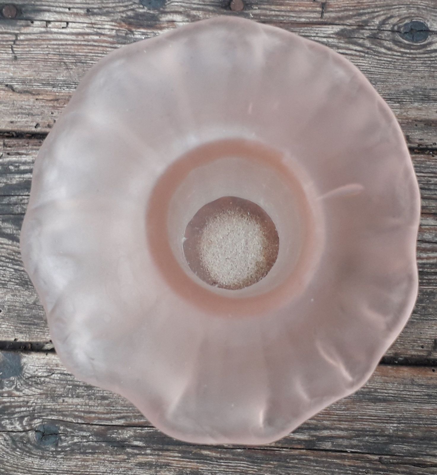 Mushroom Shaped Vase In Pink Blown Glass photo vinterior
