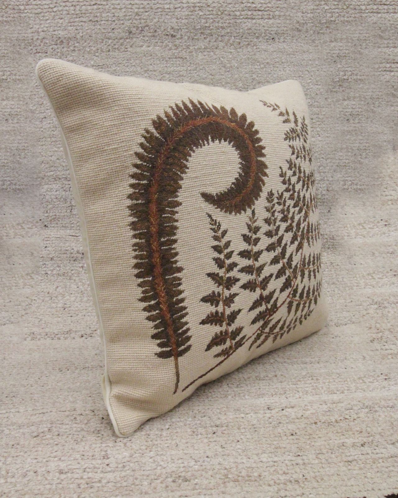 Pair Of Botanical Cushion Covers Fern Design Pillow Case 45x45cm photo vinterior