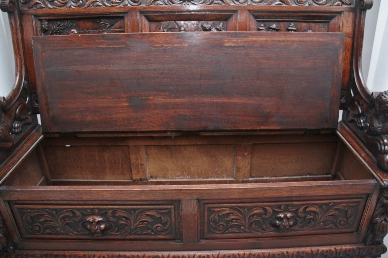 Superb Quality 19th Century Oak Box Settle photo buy