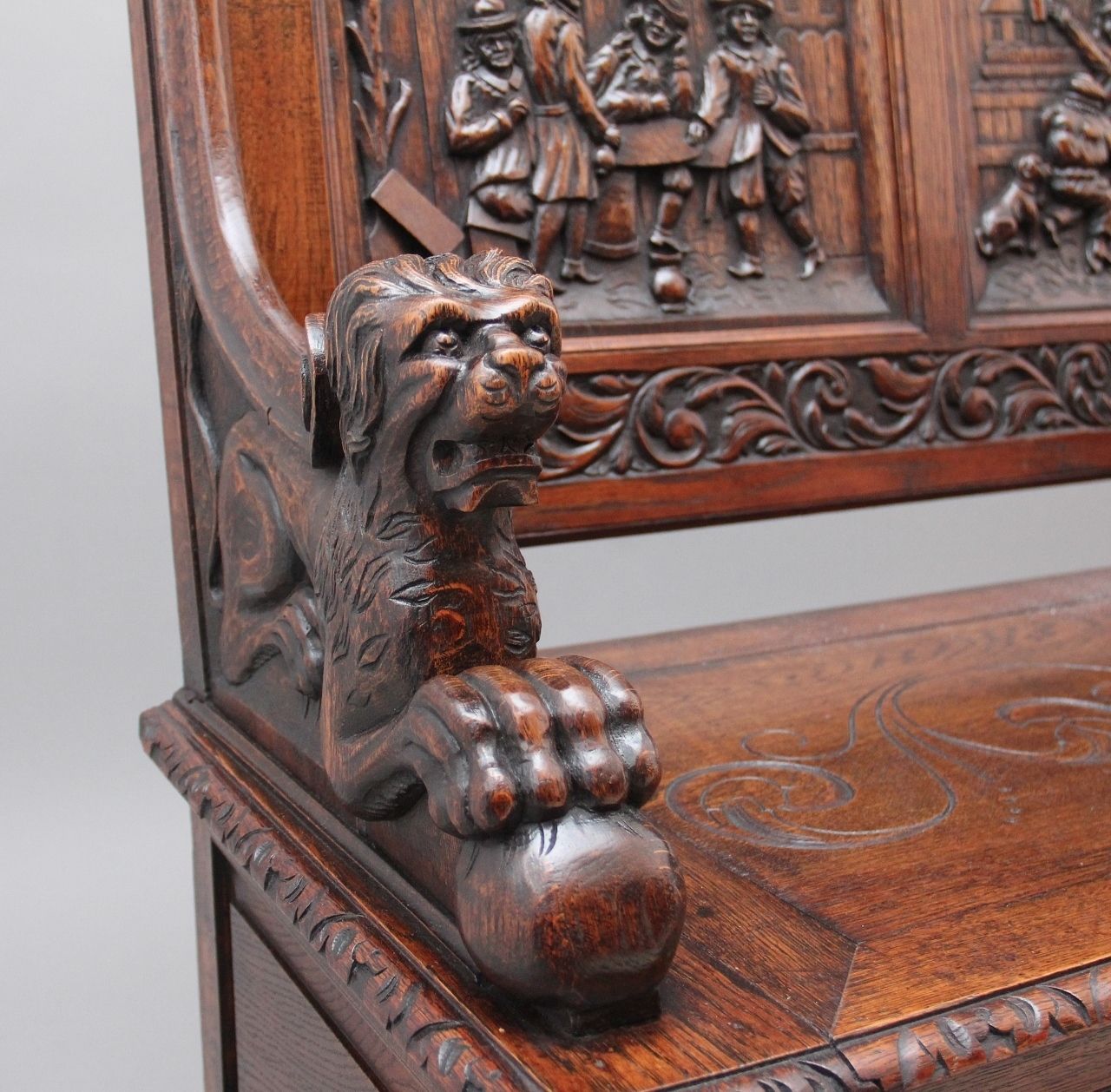 Superb Quality 19th Century Oak Box Settle photo vintage