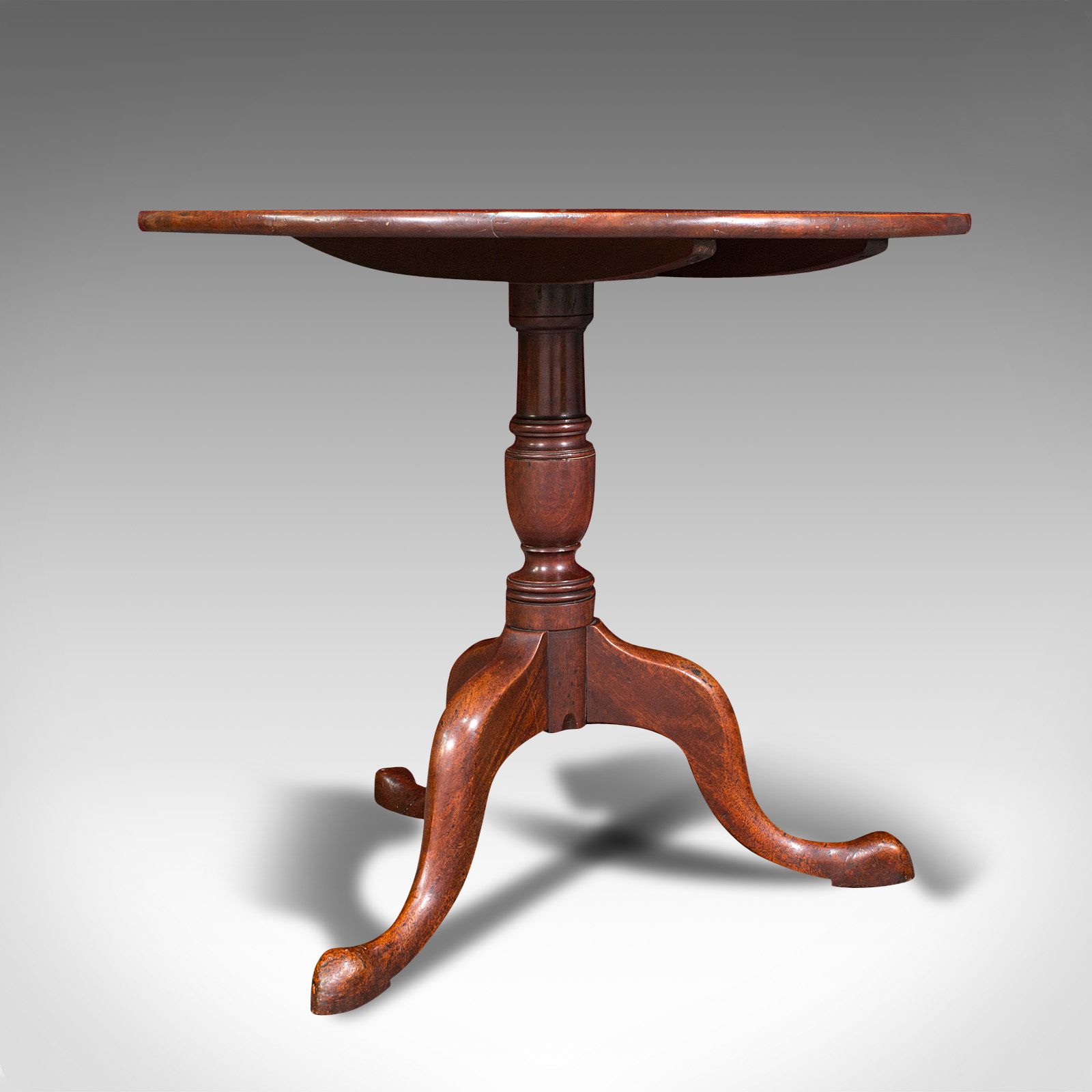 Antique Tilt Top Table, English, Mahogany, Lamp, Wine, Side, C.1770 photo 1250.0