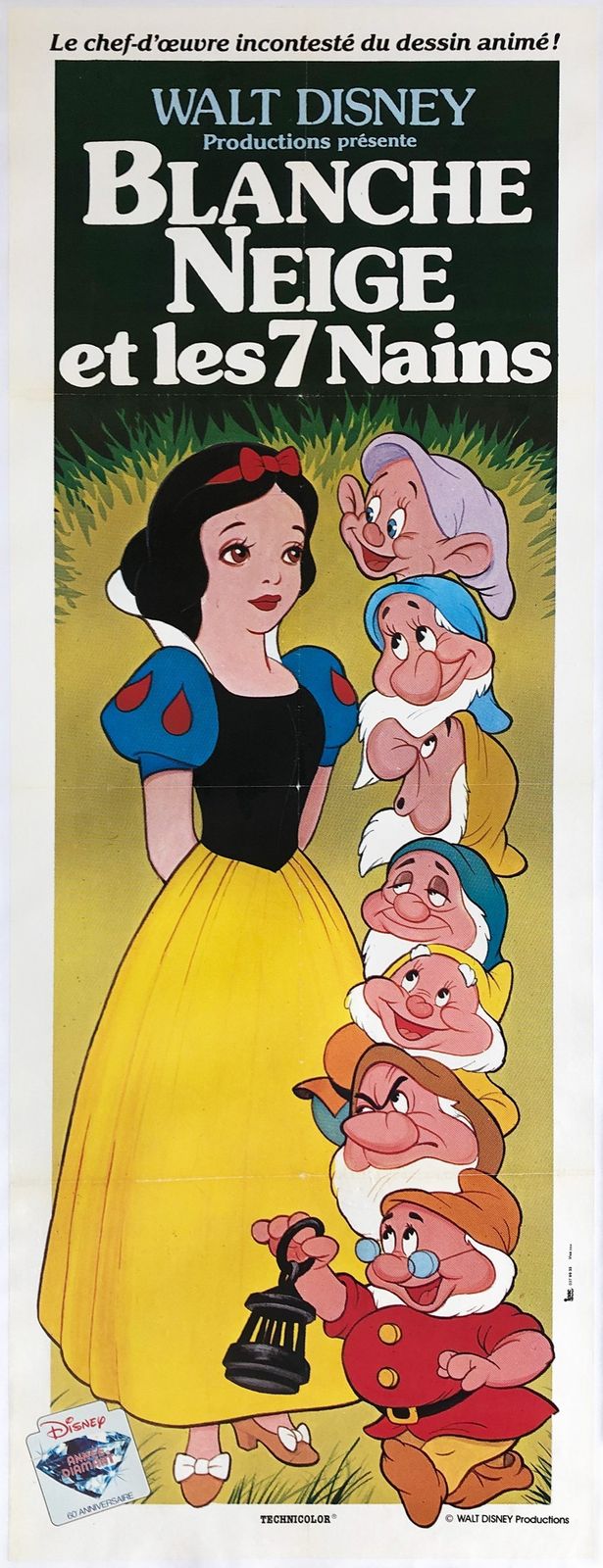 Snow White And The Seven Dwarfs R1983 French Door Panel Film Poster