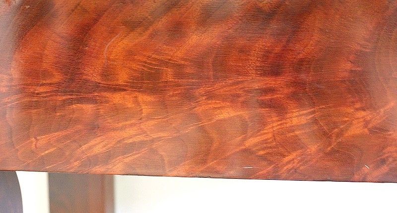 photo vinterior Small Console In Burl Mahogany Veneer From Cuba, Restoration Period Early 19th Century