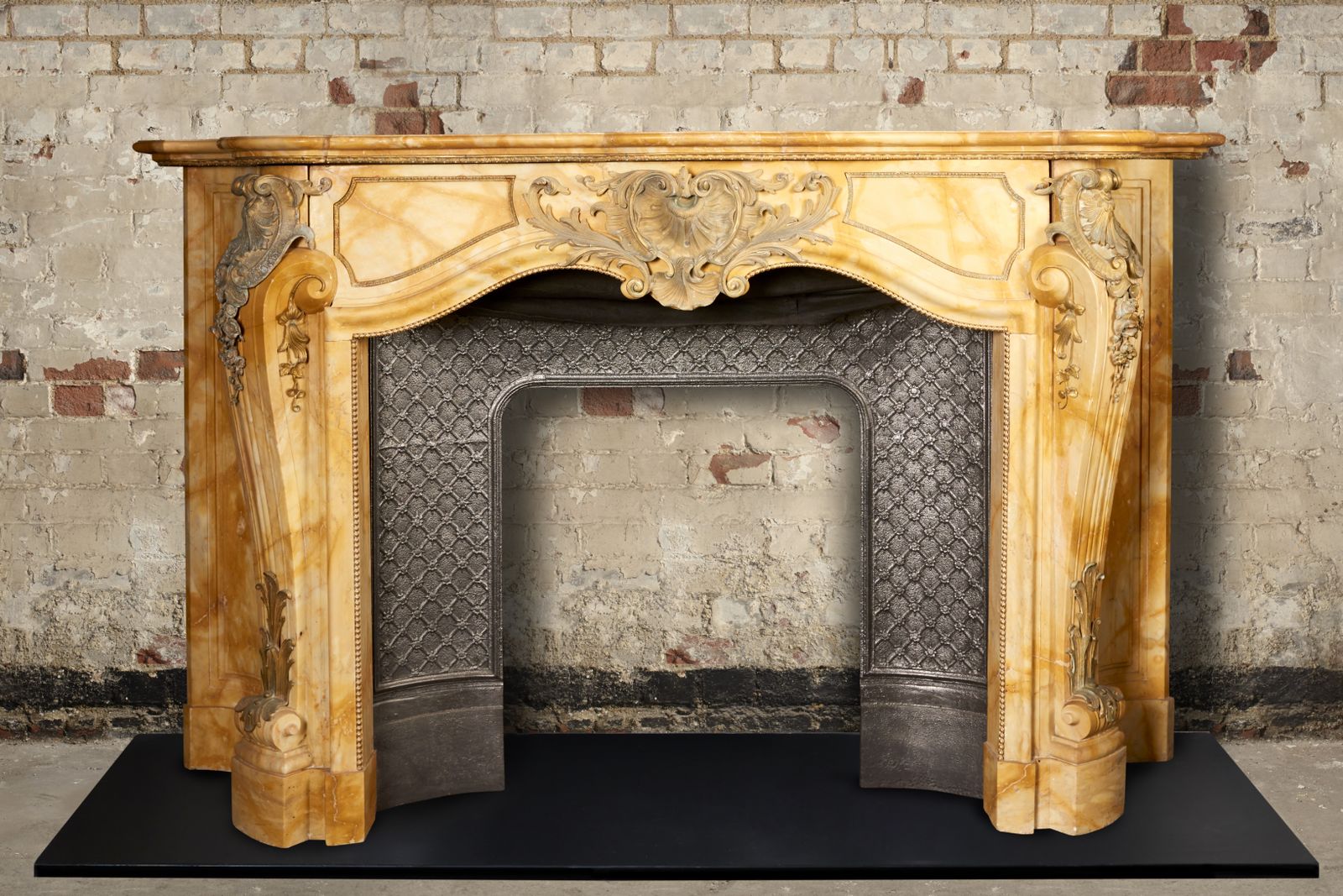 A Stunning French Sienna Marble Surround With Ormolu