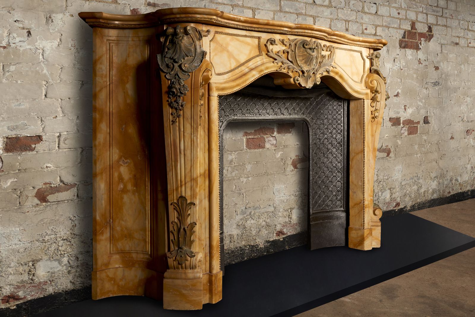 A Stunning French Sienna Marble Surround With Ormolu photo Home Fixtures