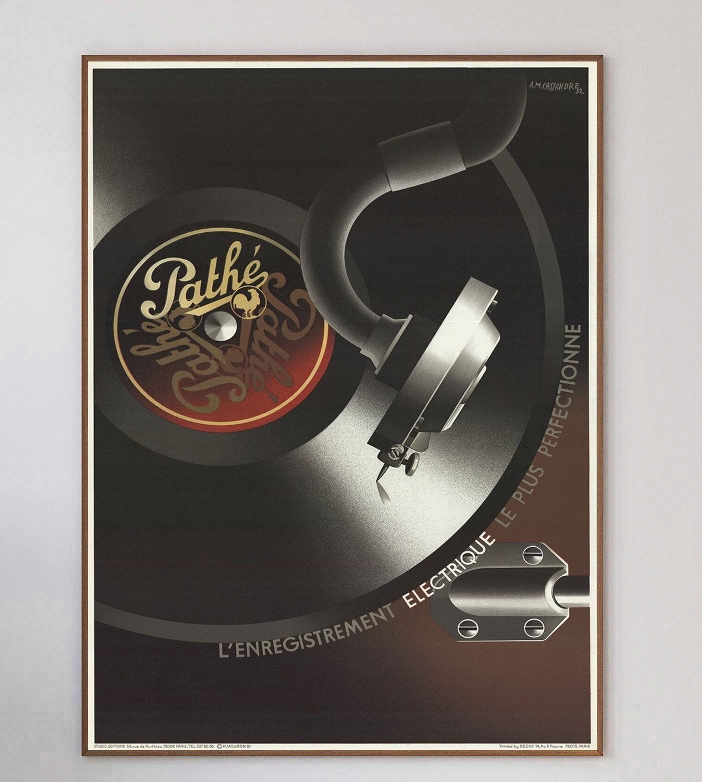 Pathe Record Player, 1980s Original Vintage Poster photo 500.0