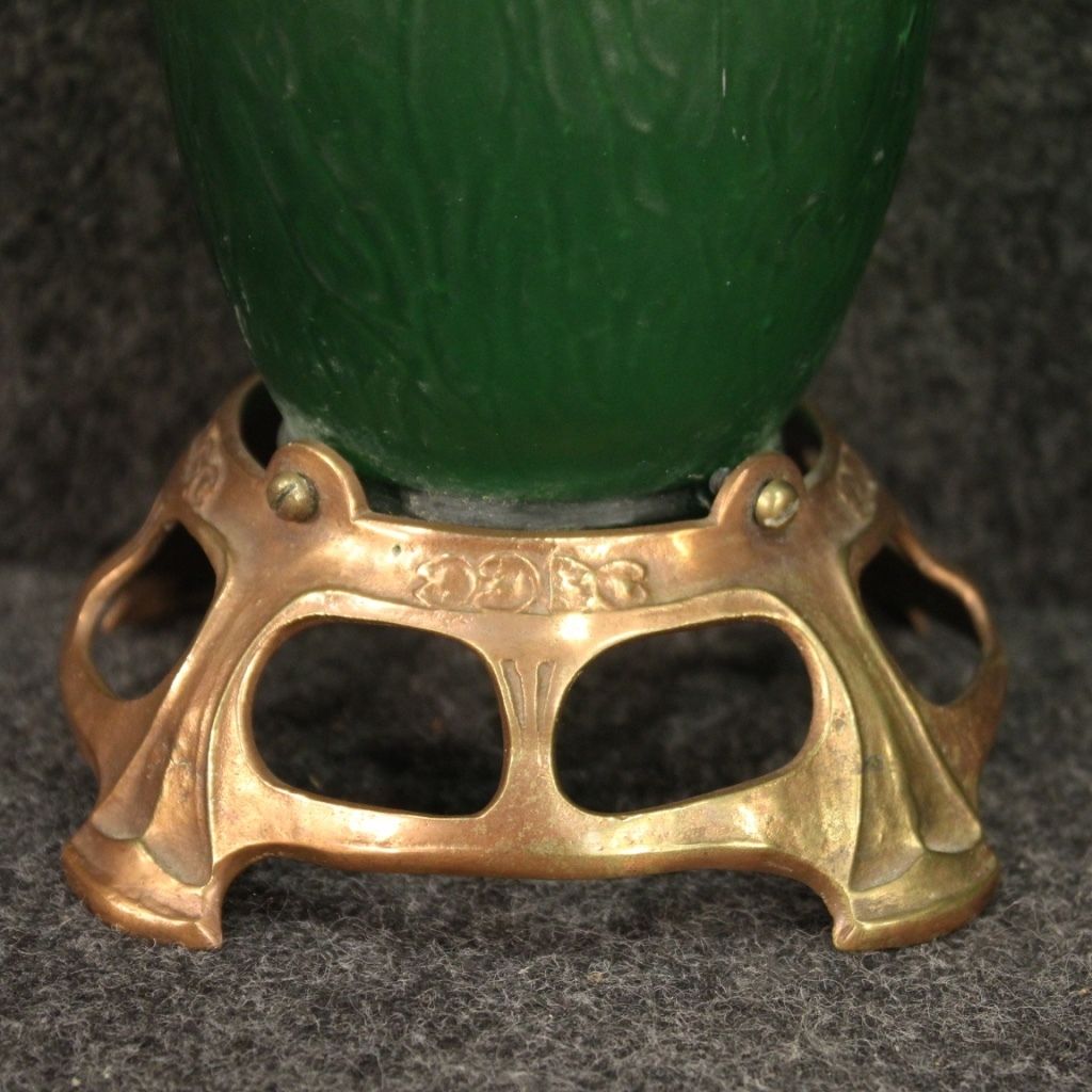 Pair Of French Glass Vases In Art Nouveau Style photo for sale