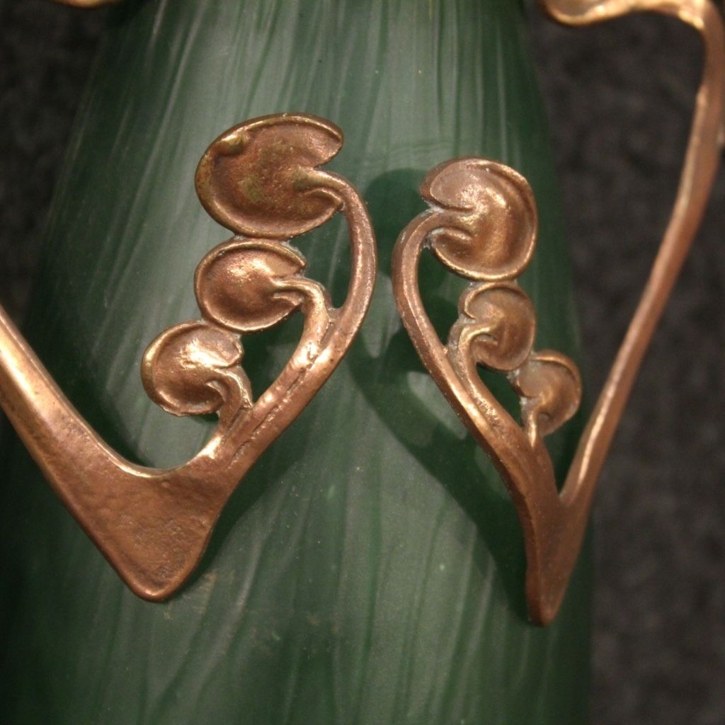 Pair Of French Glass Vases In Art Nouveau Style photo vinterior