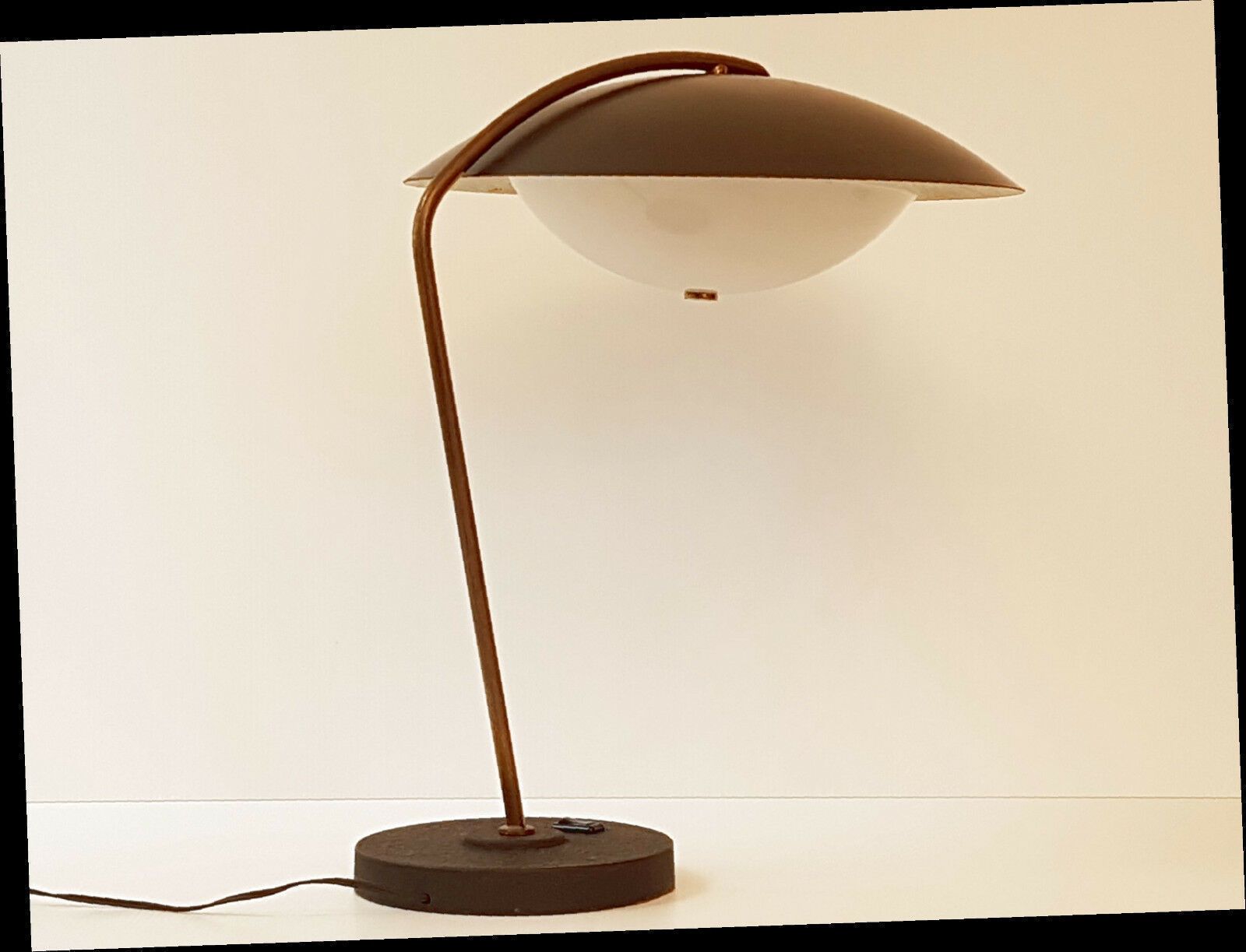 Vintage Table Lamp House Arlus 1950 Brass & Steel 50s 50s Rockabilly photo furniture