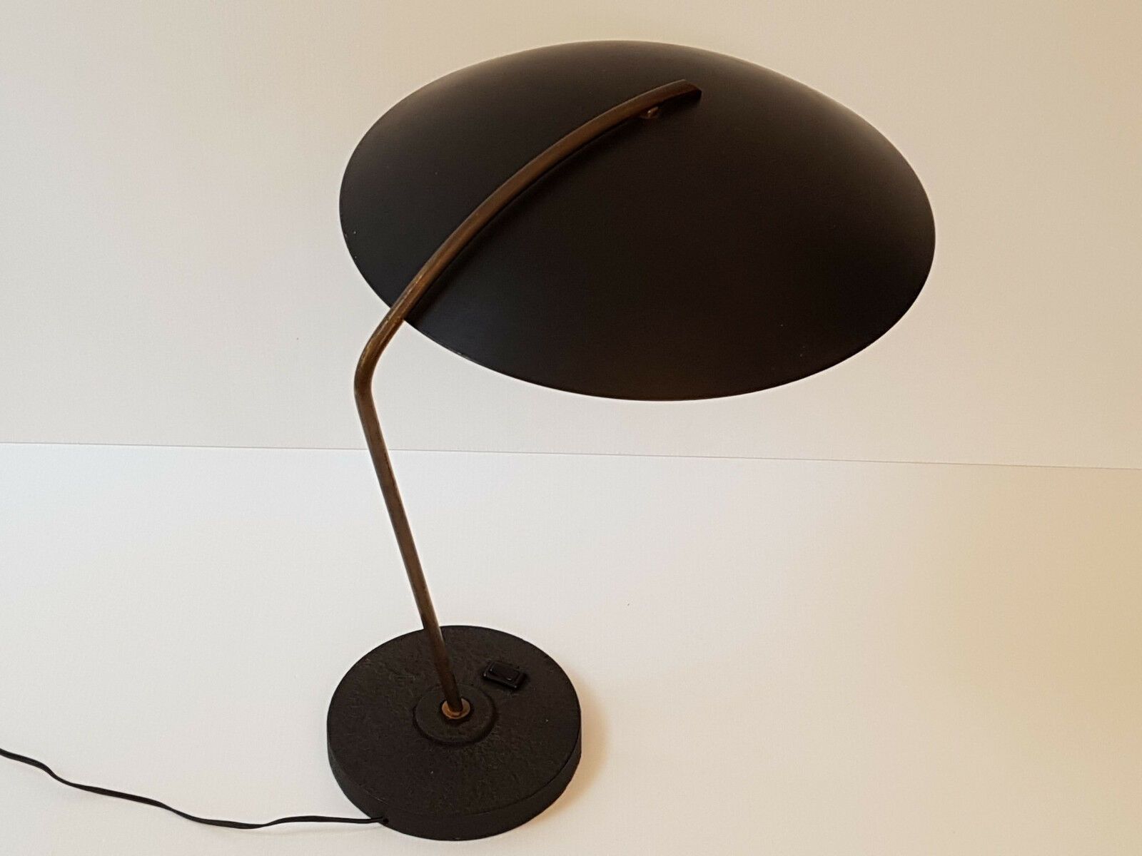 Vintage Table Lamp House Arlus 1950 Brass & Steel 50s 50s Rockabilly photo for sale