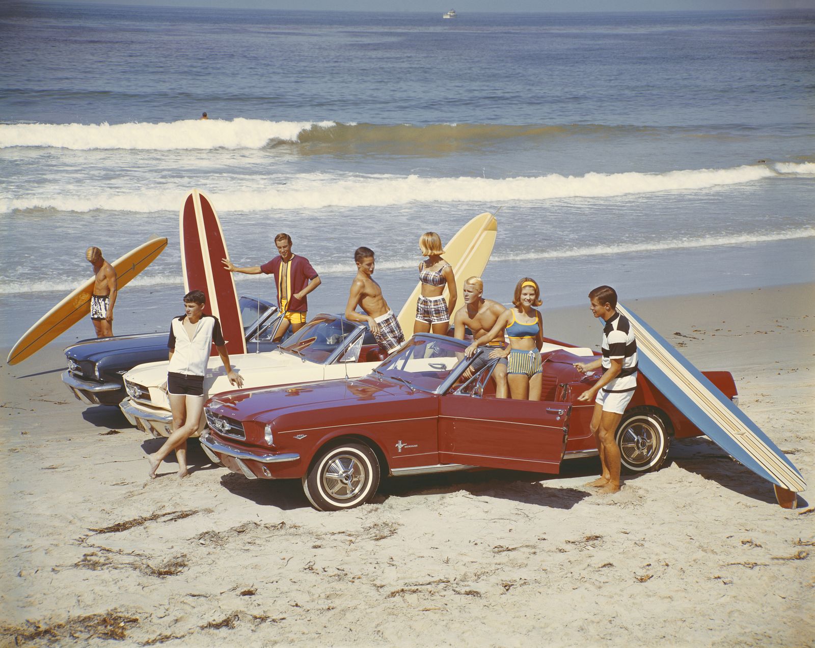 ' Friends With Surfboards In Car On Beach ' By Tom Kelly C Type