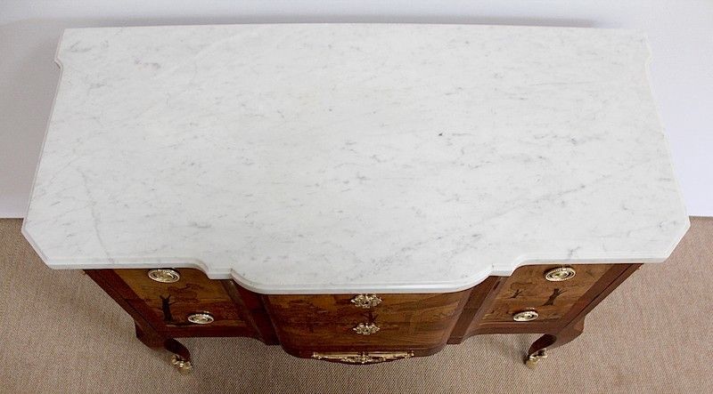 Sauteuse Commode, Louis XV / Louis XVI Transition Style, Late 19th Century photo 5304.5