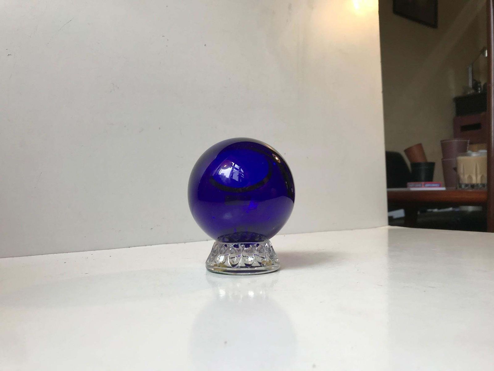 Blue Crystal Ashtray From Barthmann, Germany 1970s photo 337.0