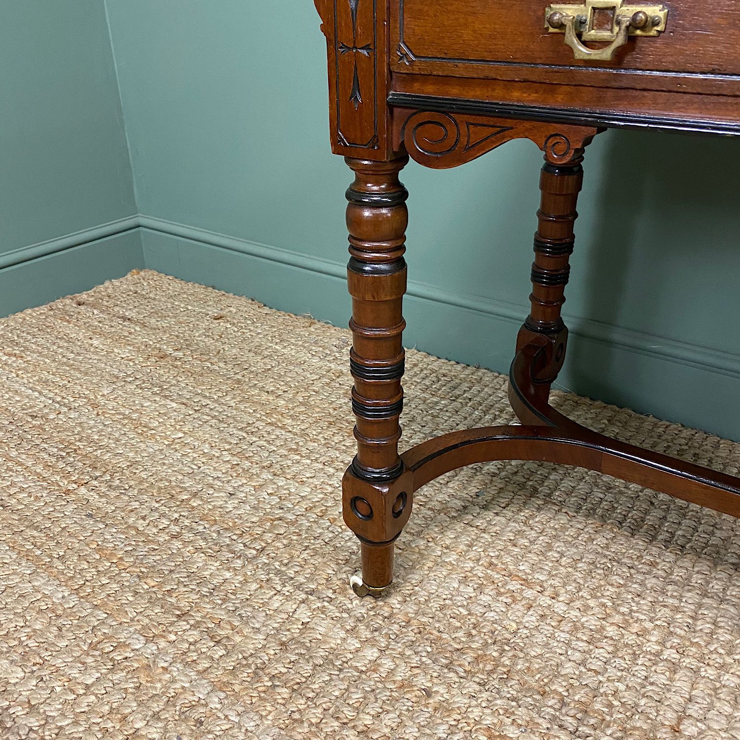 Quality Walnut Maple & Co Antique Writing Table photo Furniture