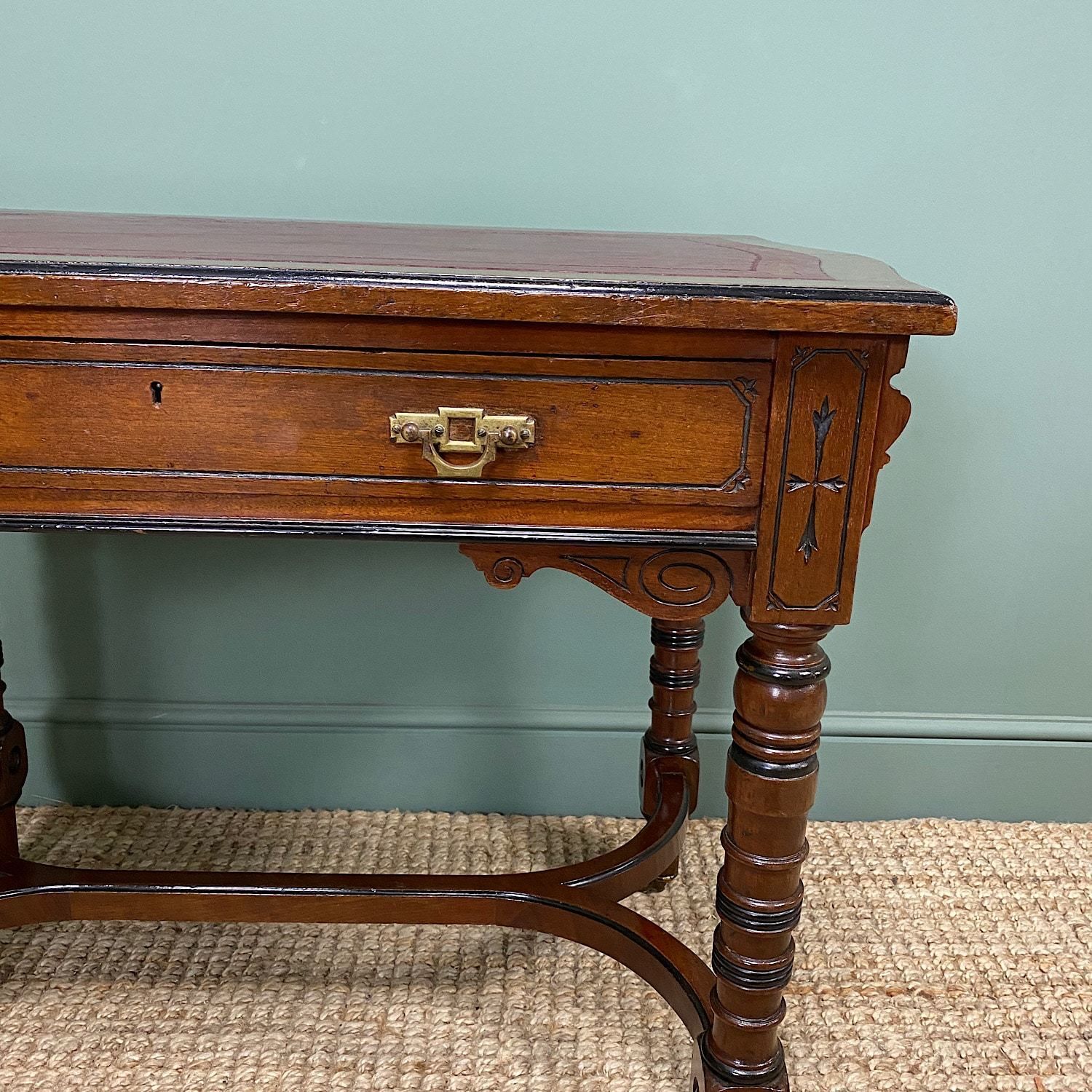 Quality Walnut Maple & Co Antique Writing Table photo 795.0