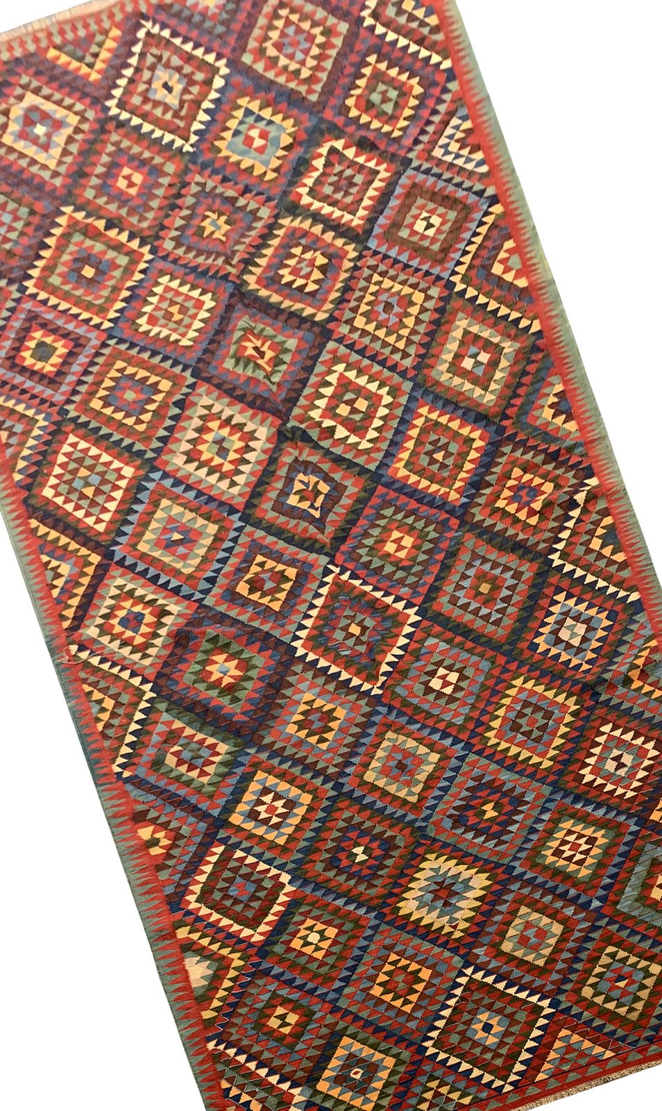Antique Handmade Caucasian Kilim Rug, Traditional Wool Oriental Rug  153x340cm photo buy