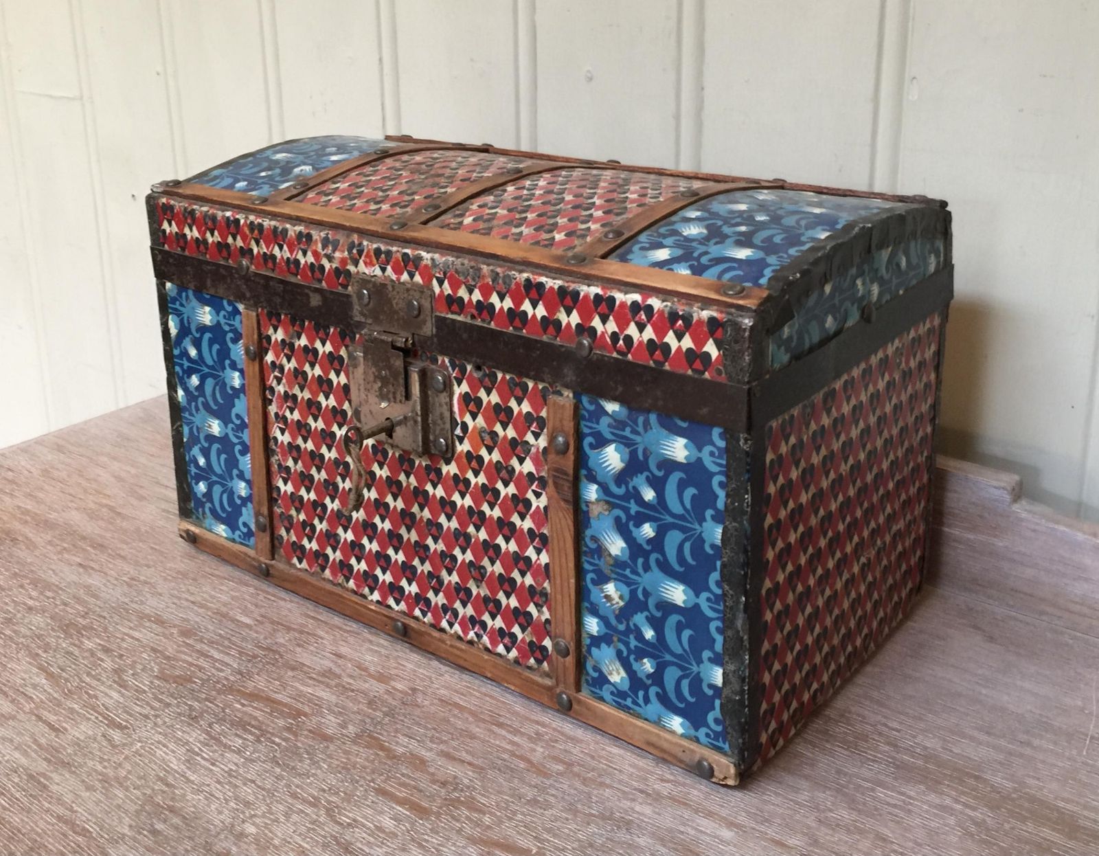 Colonial Dome Top Tin Casket, 1910s photo for sale