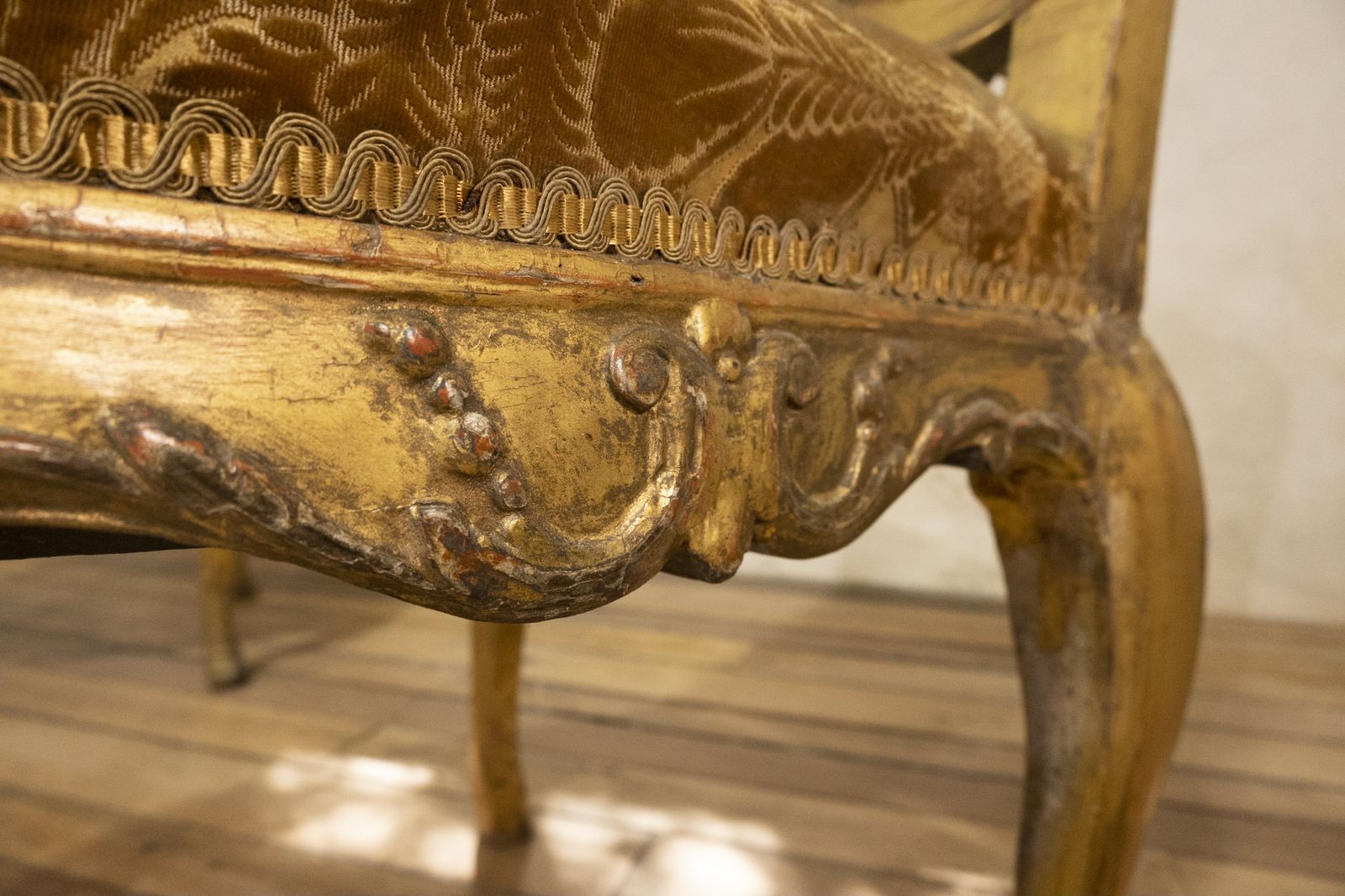Pair Of French Louis XV Giltwood Side Chairs photo for sale