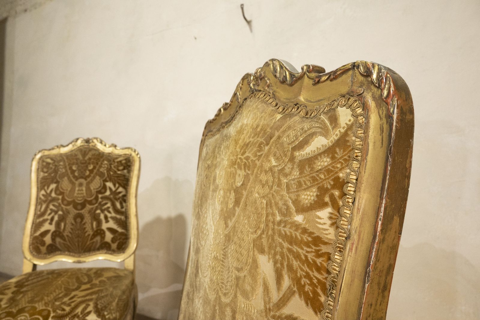 Pair Of French Louis XV Giltwood Side Chairs photo vinterior