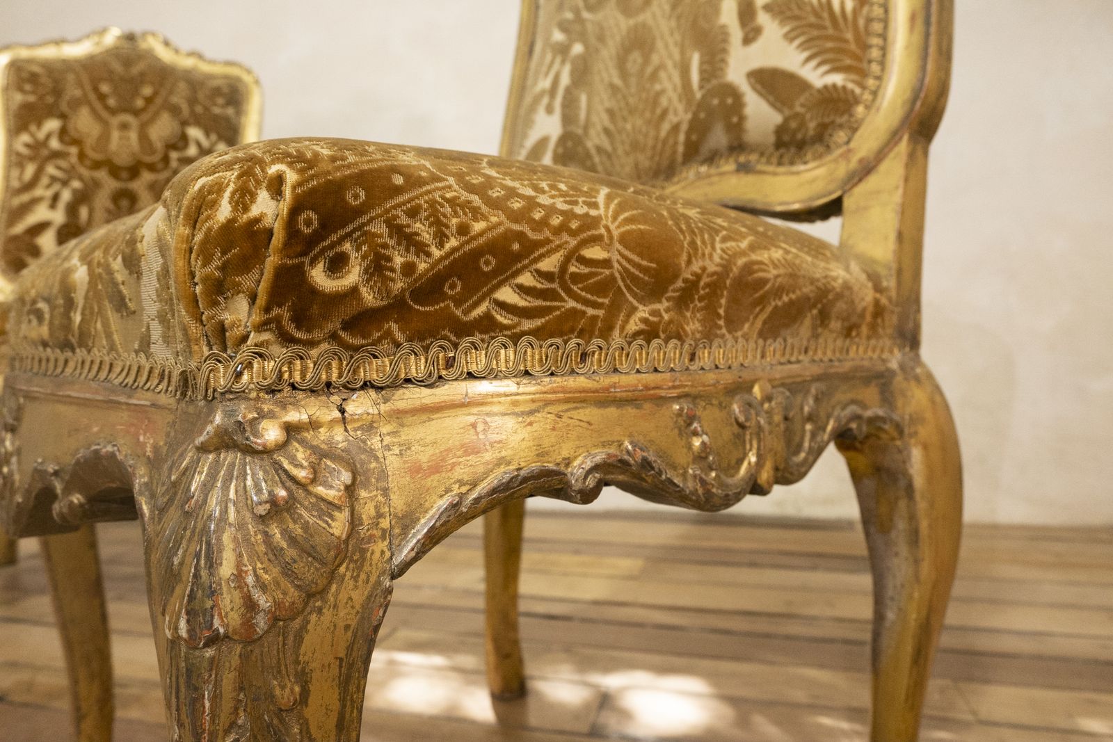 Pair Of French Louis XV Giltwood Side Chairs photo buy