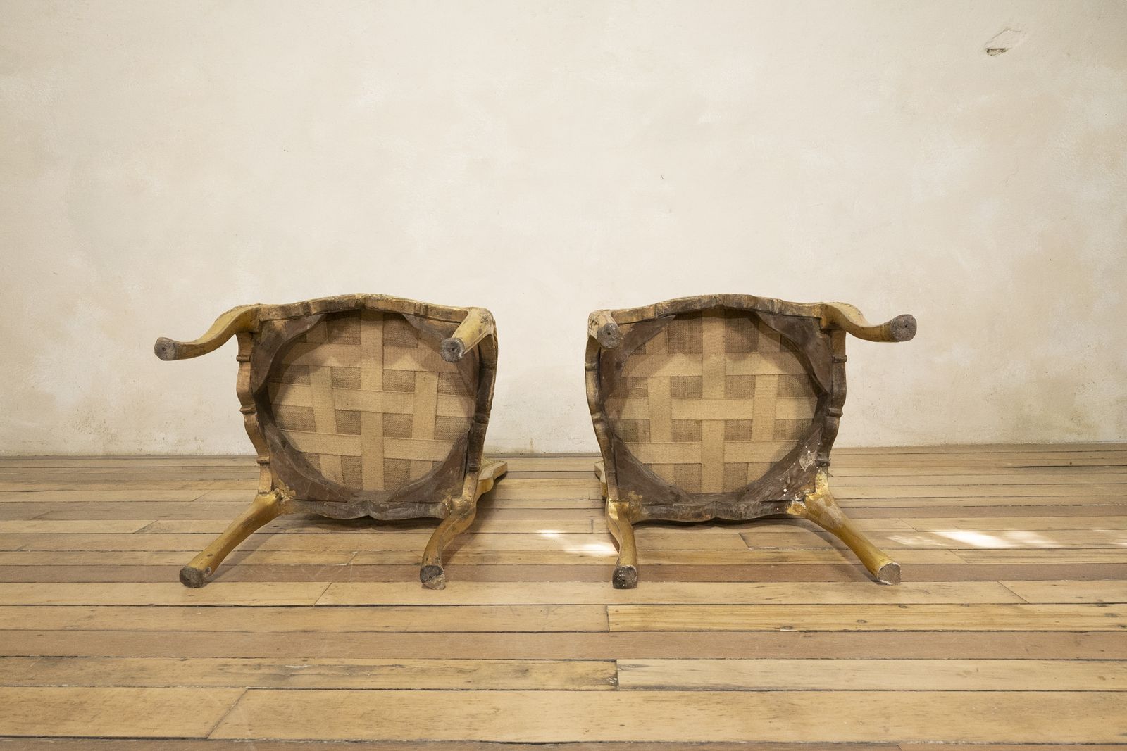 Furniture Pair Of French Louis XV Giltwood Side Chairs photo