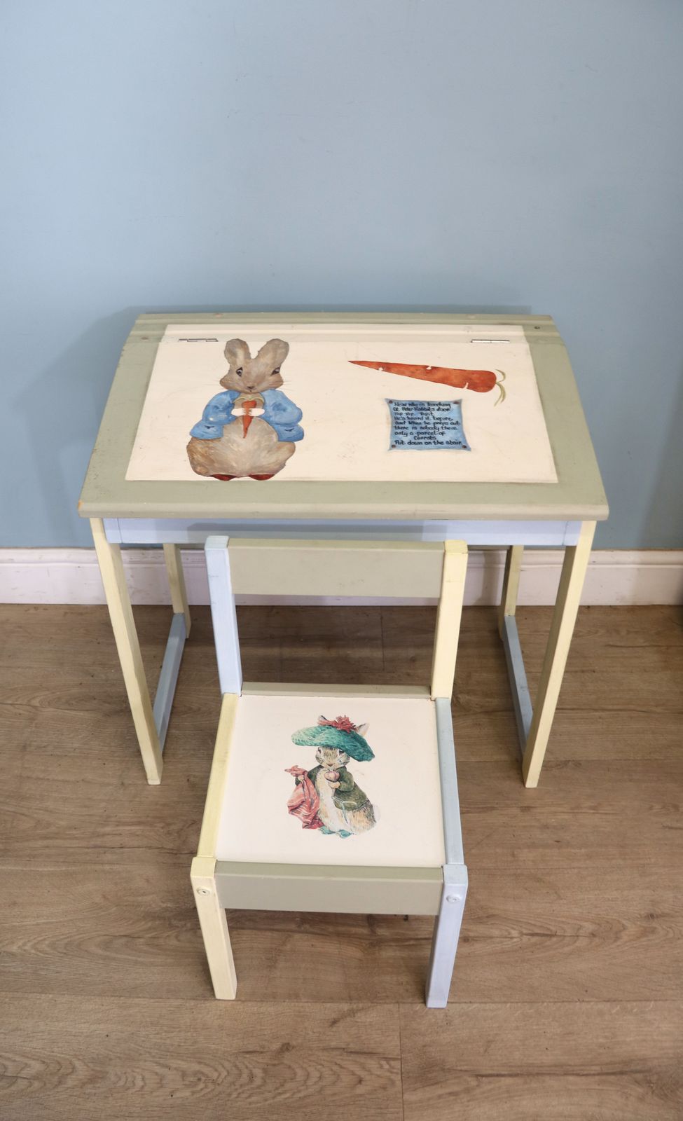 Incredible Beatrix Potter Inspired 20th Century Re Purposed Desk And Chair
