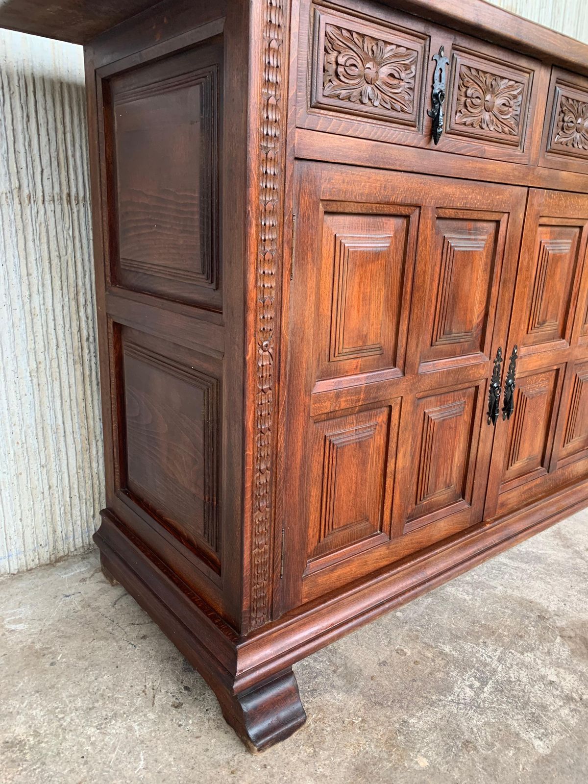 photo for sale Early 20th Large Stepback Cupboard With Four Drawers And Doors
