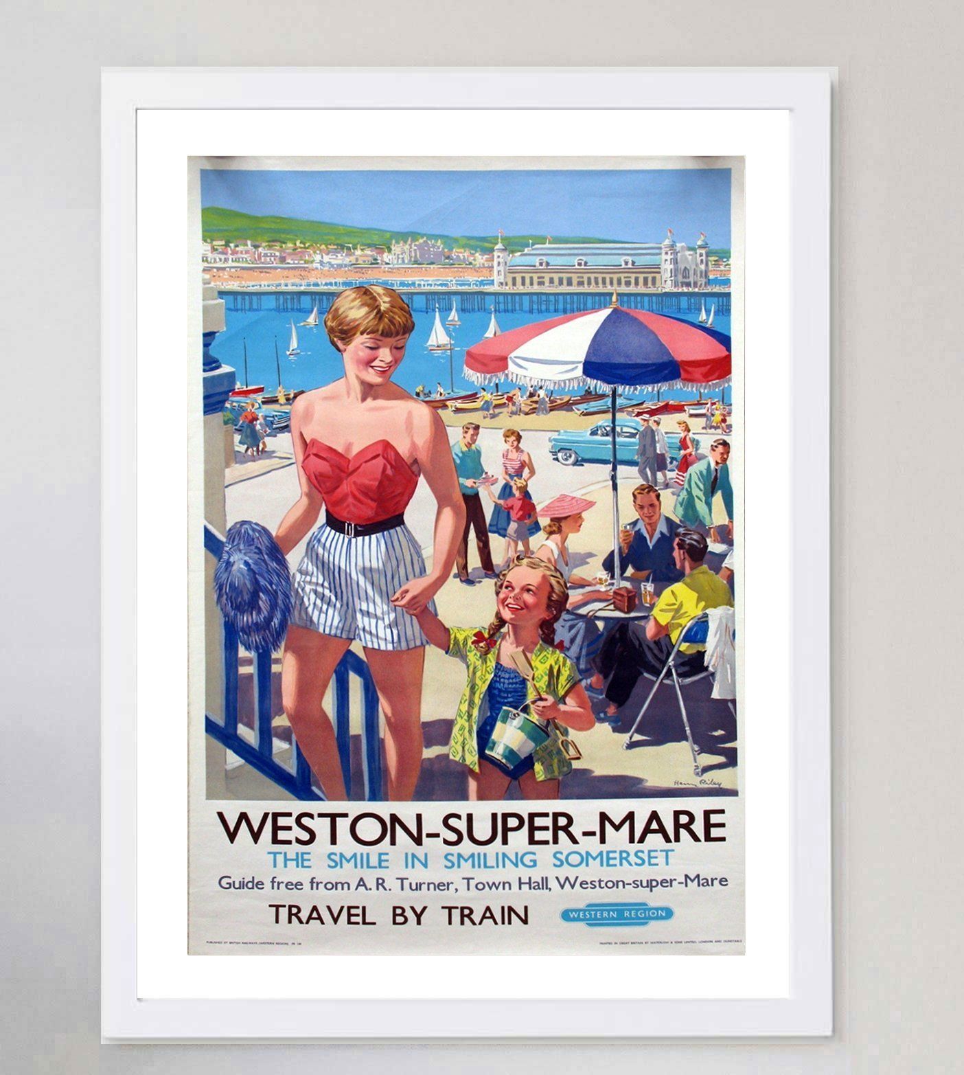 Weston Super Mare British Railways, Original Vintage Poster photo Art