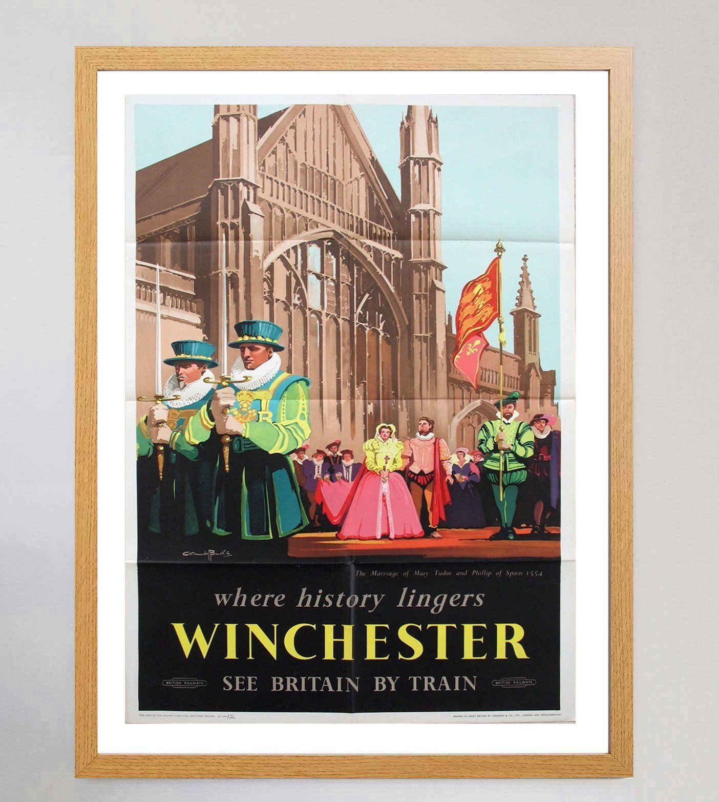 Winchester British Railways, 1950s, Original Vintage Poster photo Art