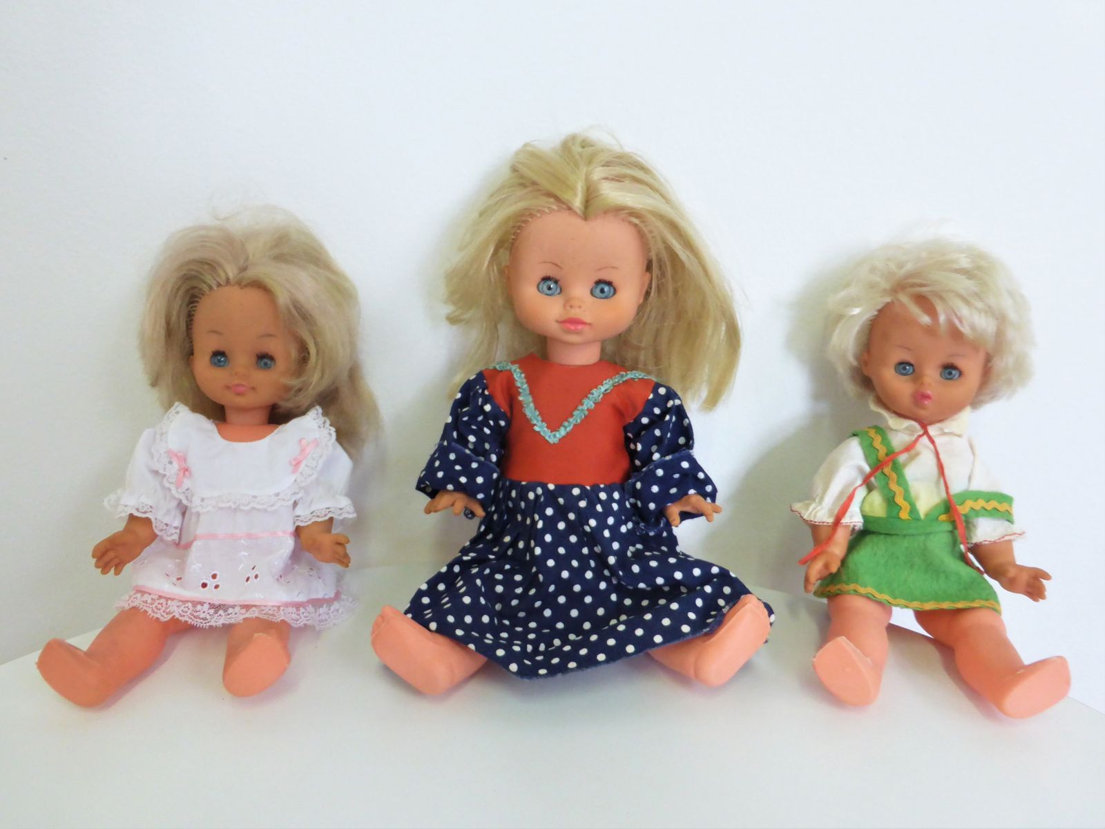 Vintage Dolls From Fiba 1970s Set Of 3