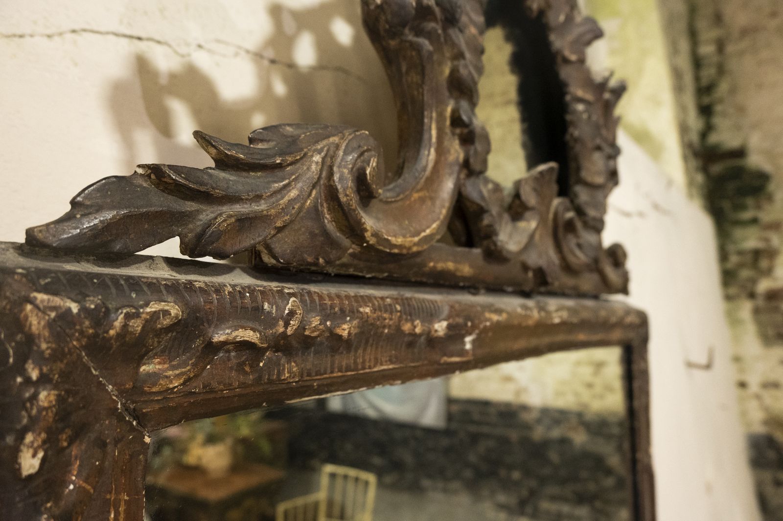 Large 18th Century Italian Painted Rococo Overmantel Wall Mirror photo Home Decor
