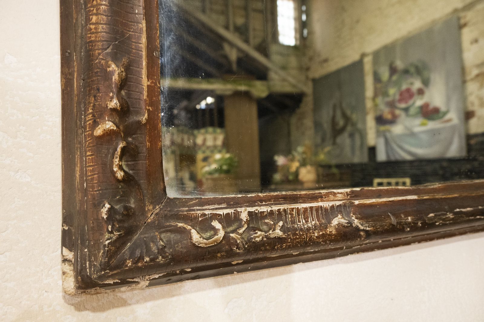 Large 18th Century Italian Painted Rococo Overmantel Wall Mirror photo buy