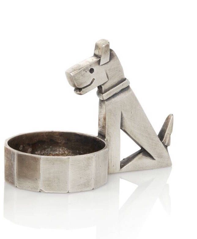 French Christofle Silver Plated 'Ric Et Rac' Art Deco Table Salts Pol Rab photo for sale