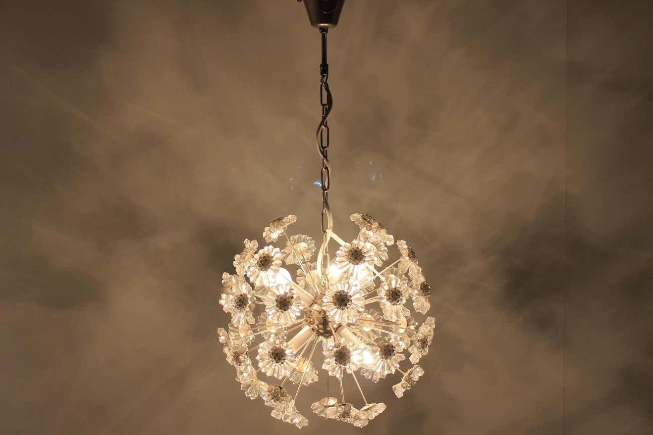 Unique Pair Of Two Emil Stejnar Style Sputnik / Dandelion Chandeliers, 1970s photo furniture