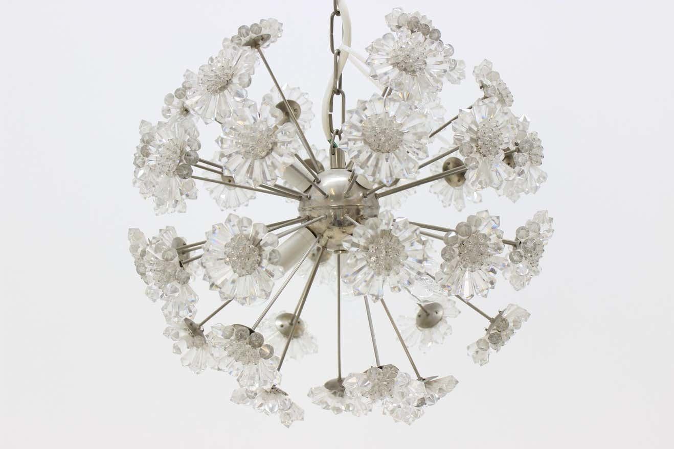 Unique Pair Of Two Emil Stejnar Style Sputnik / Dandelion Chandeliers, 1970s photo Lighting
