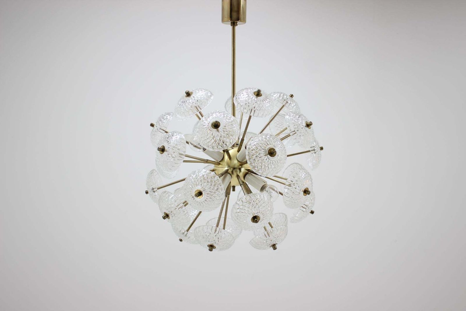 Unique Set Of Four Design Space Age Dandelion / Sputnik Chandeliers, 1970s photo Lighting
