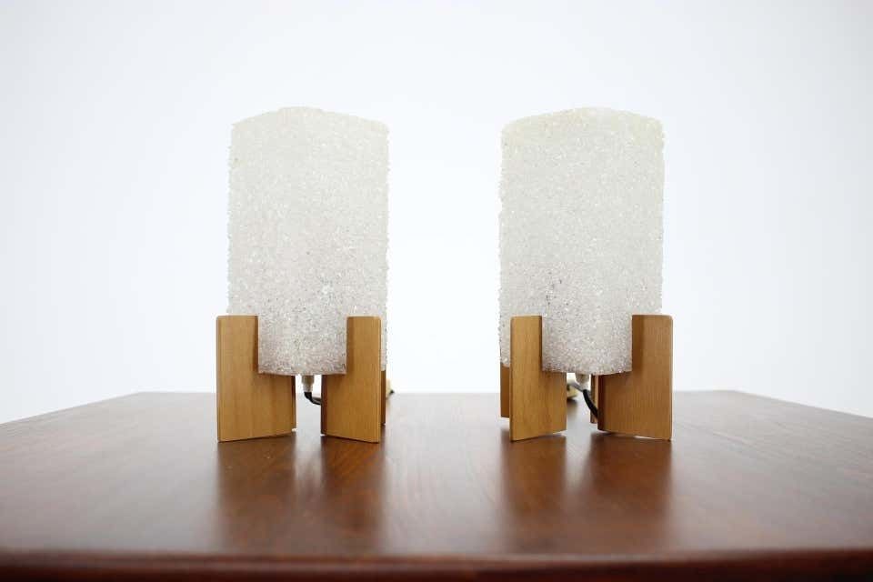 Pair Of Midcentury Space Age Table Lamps "Rockets" By Pokrok Zilina 1970s photo furniture