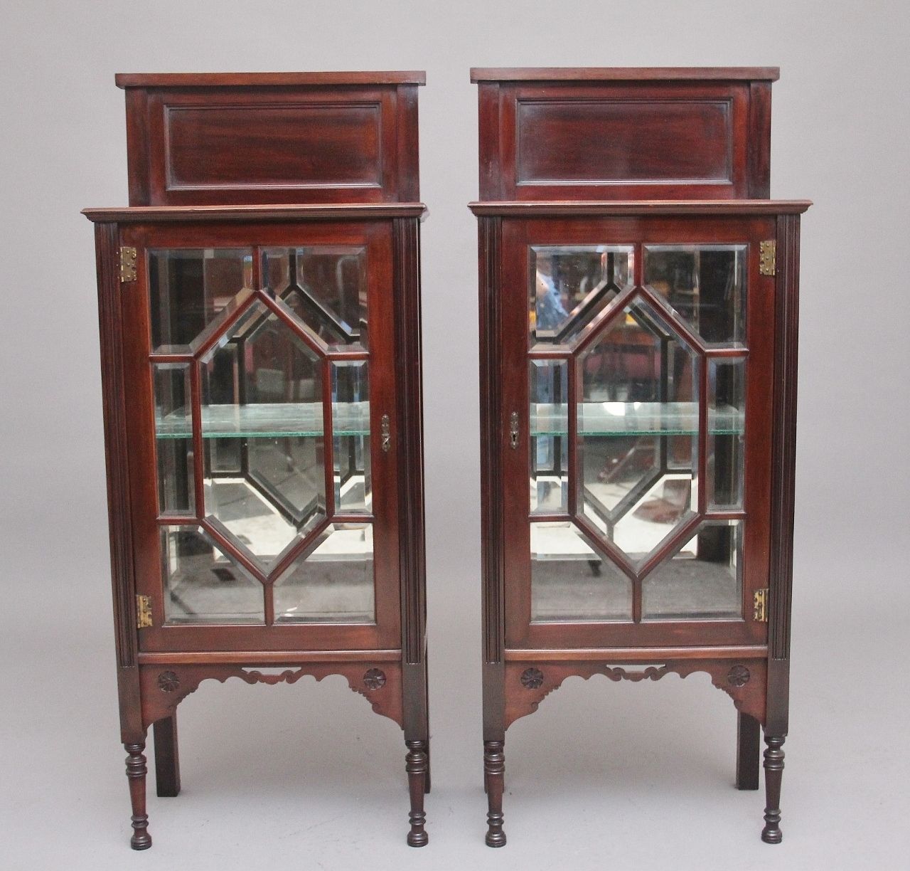 Pair Of Early 20th Century Mahogany Display Cabinets photo for sale