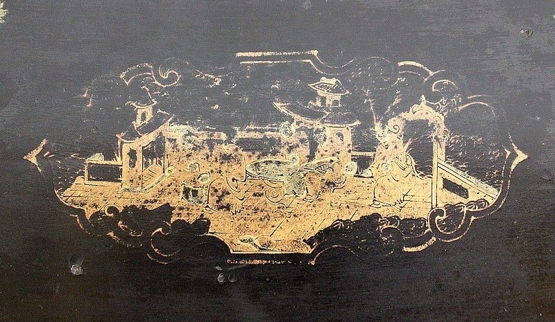 Important Asian Black Lacquered Wood Box, Napoleon III Period Mid 19th Century photo vinterior