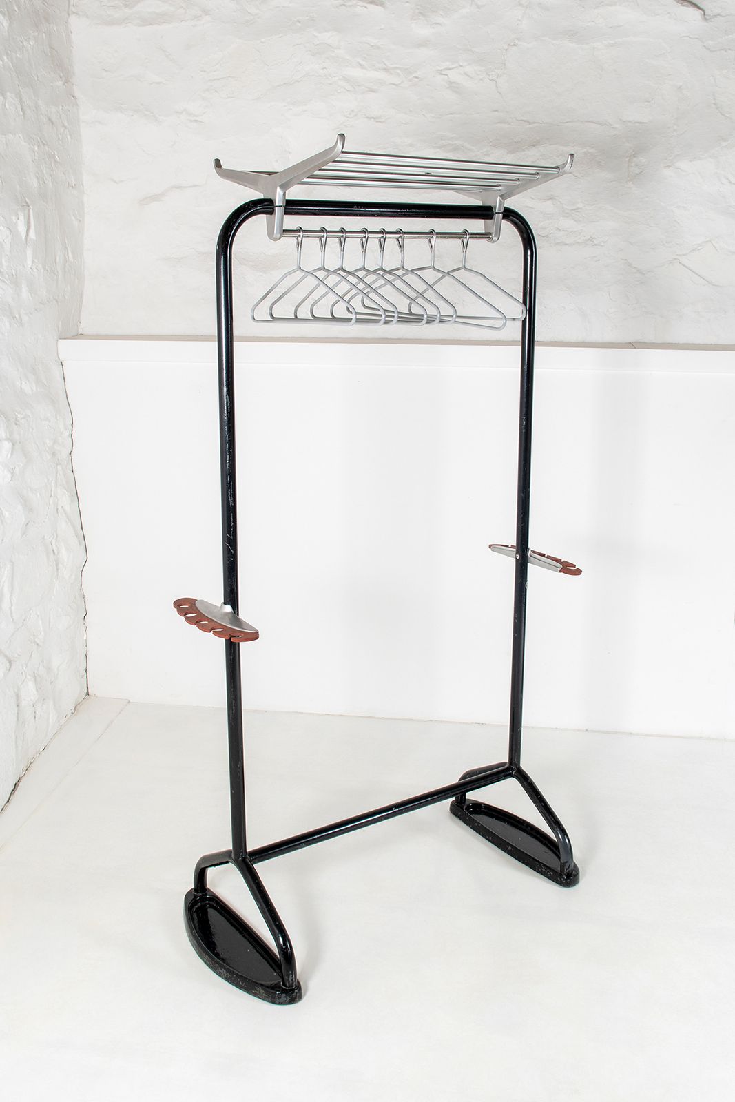 An Original Mid Century Hat And Coat Luggage Rack Hall Stand Clothes Rail By R W Bamforth & Co