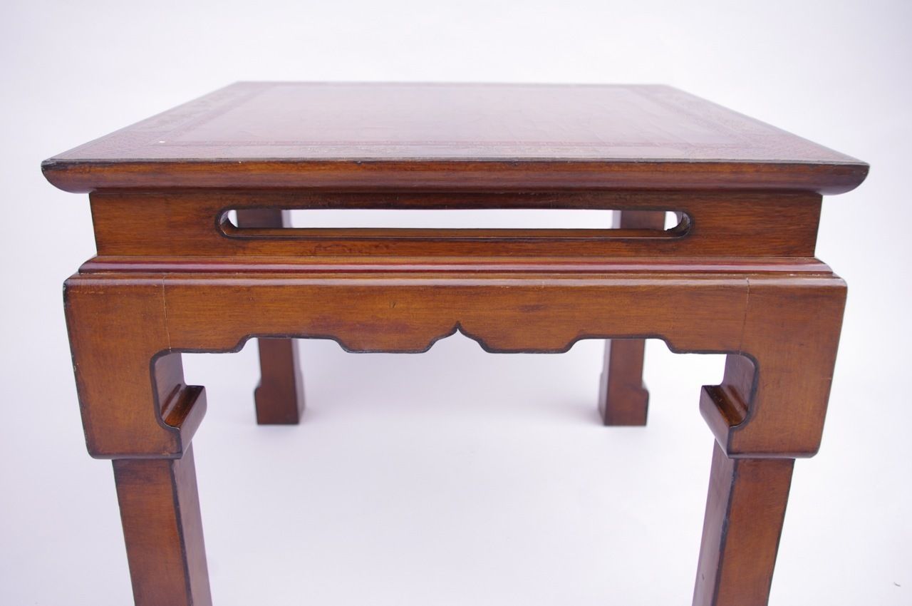 Pair Of Chinese Lacquered Wood End Tables, Circa 1950 photo Furniture