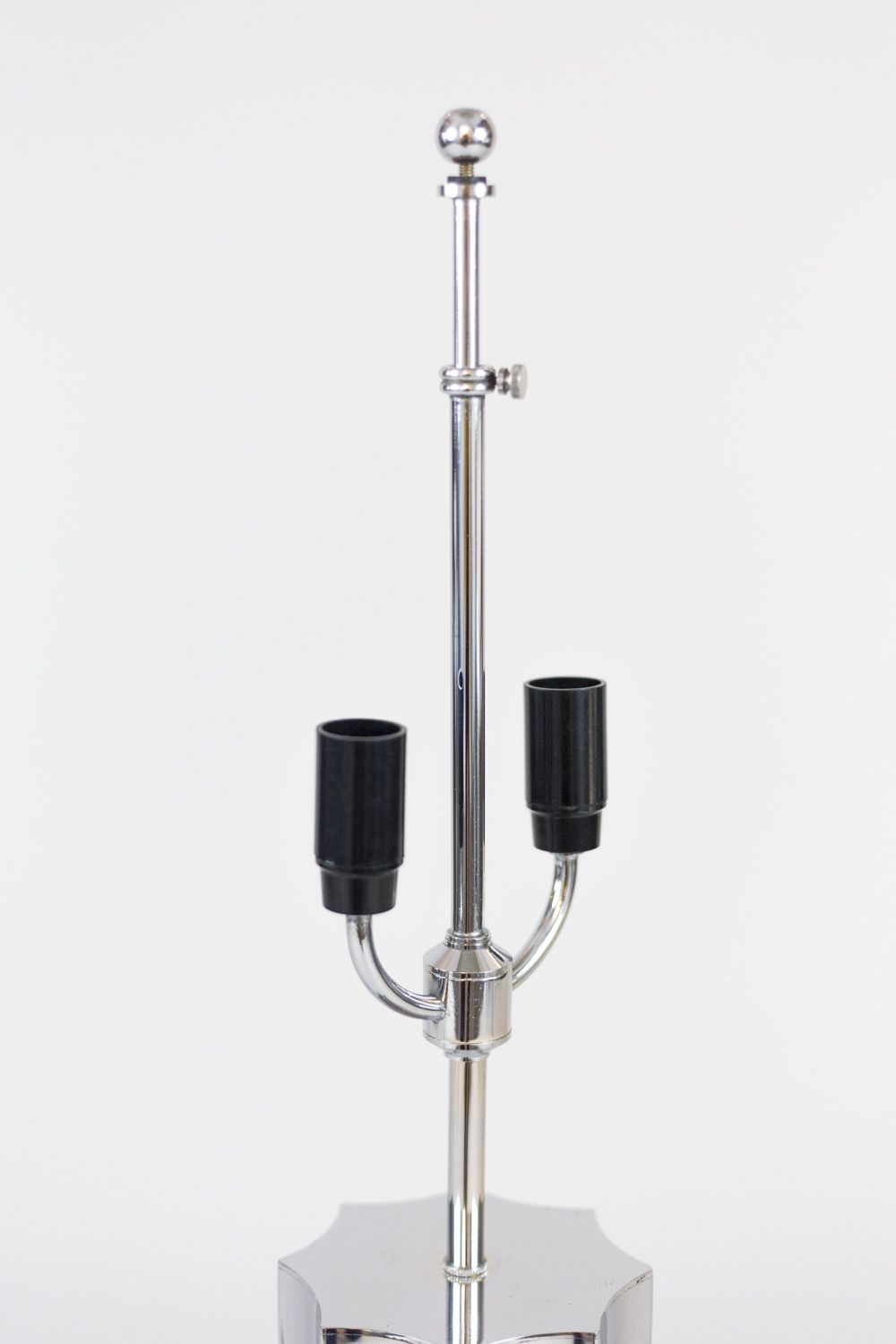 Chromed Bronze Lamp, Fluted Column, 1970s photo for sale