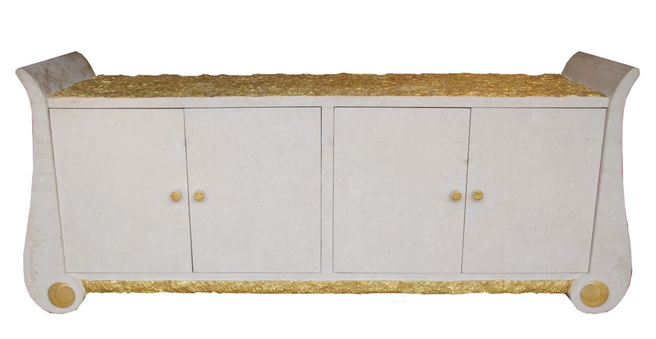 White And Gold Sideboards, In Italian Taste, Circa 1980