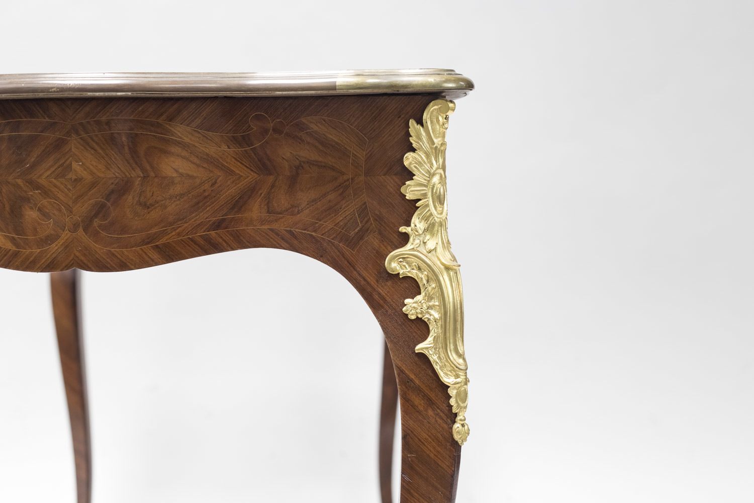 Small Louis XV Style Flat Desk In Violet Wood Marquetry, Circa 1880 photo furniture