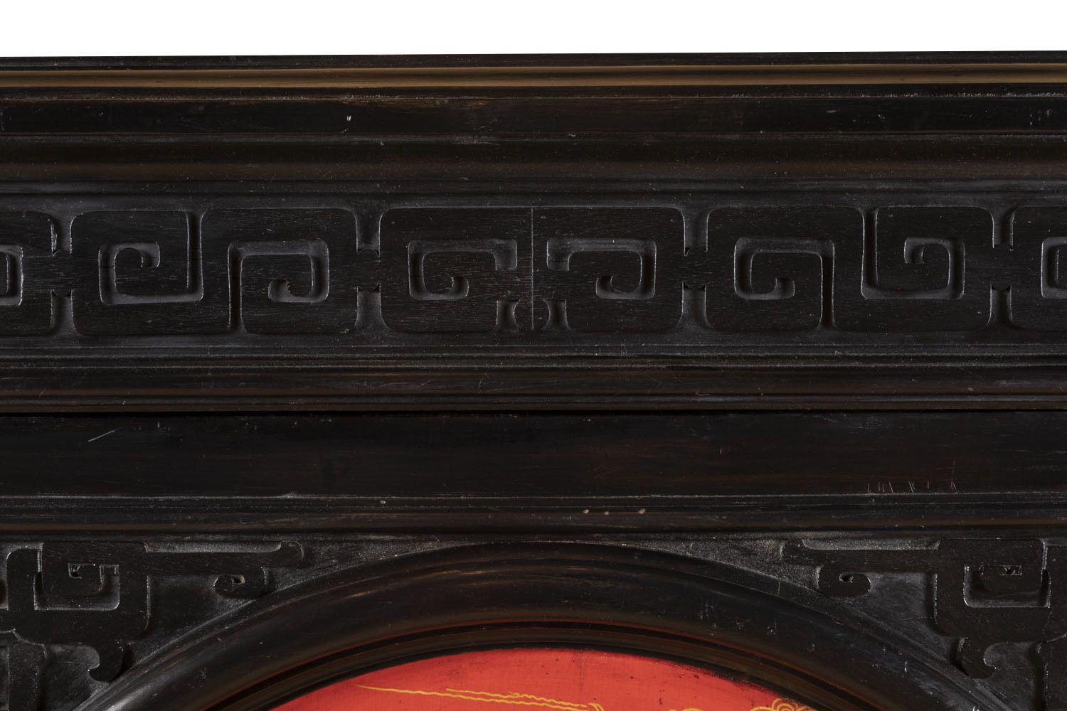 Large Chinese Support Cabinet In Black, Red And Gold Lacquered Wood, Circa 1880 photo vinterior