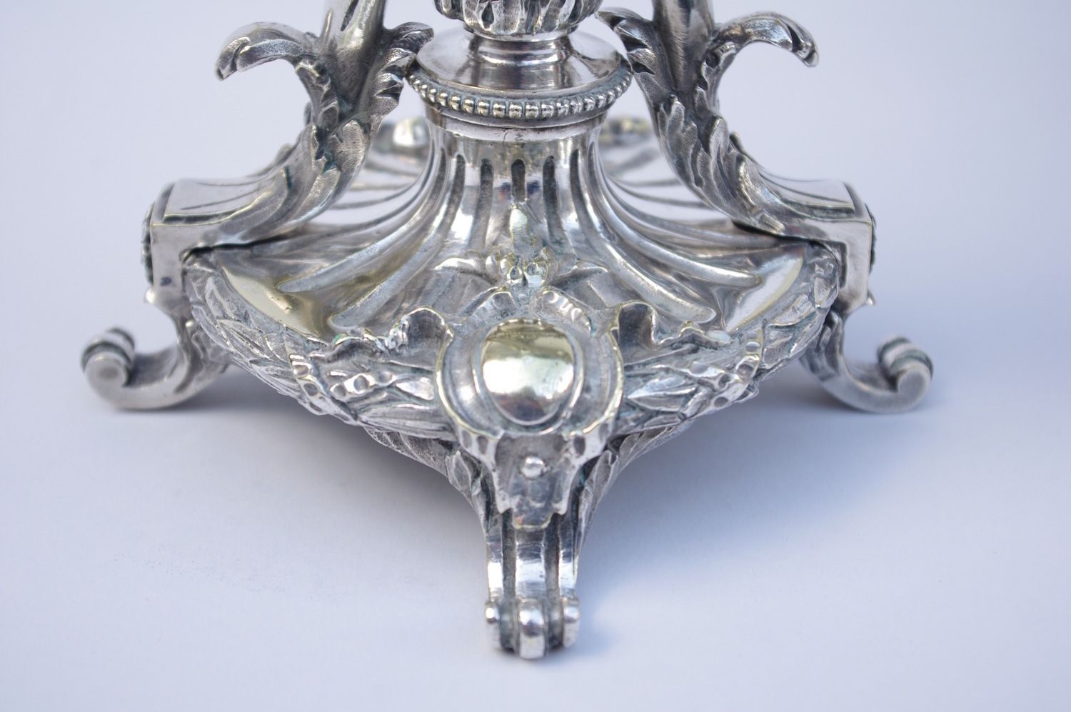 Pair Of Louis XVI Style Candlesticks In Silver Metal Napoleon III photo Home Decor
