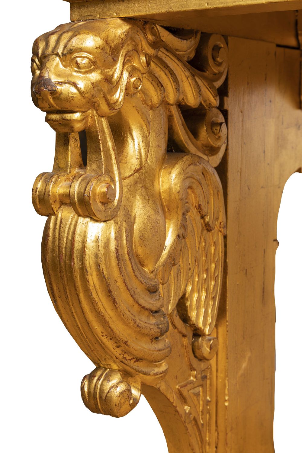 Renaissance Style Table In Gilded Wood And Marble, 19th Century photo for sale
