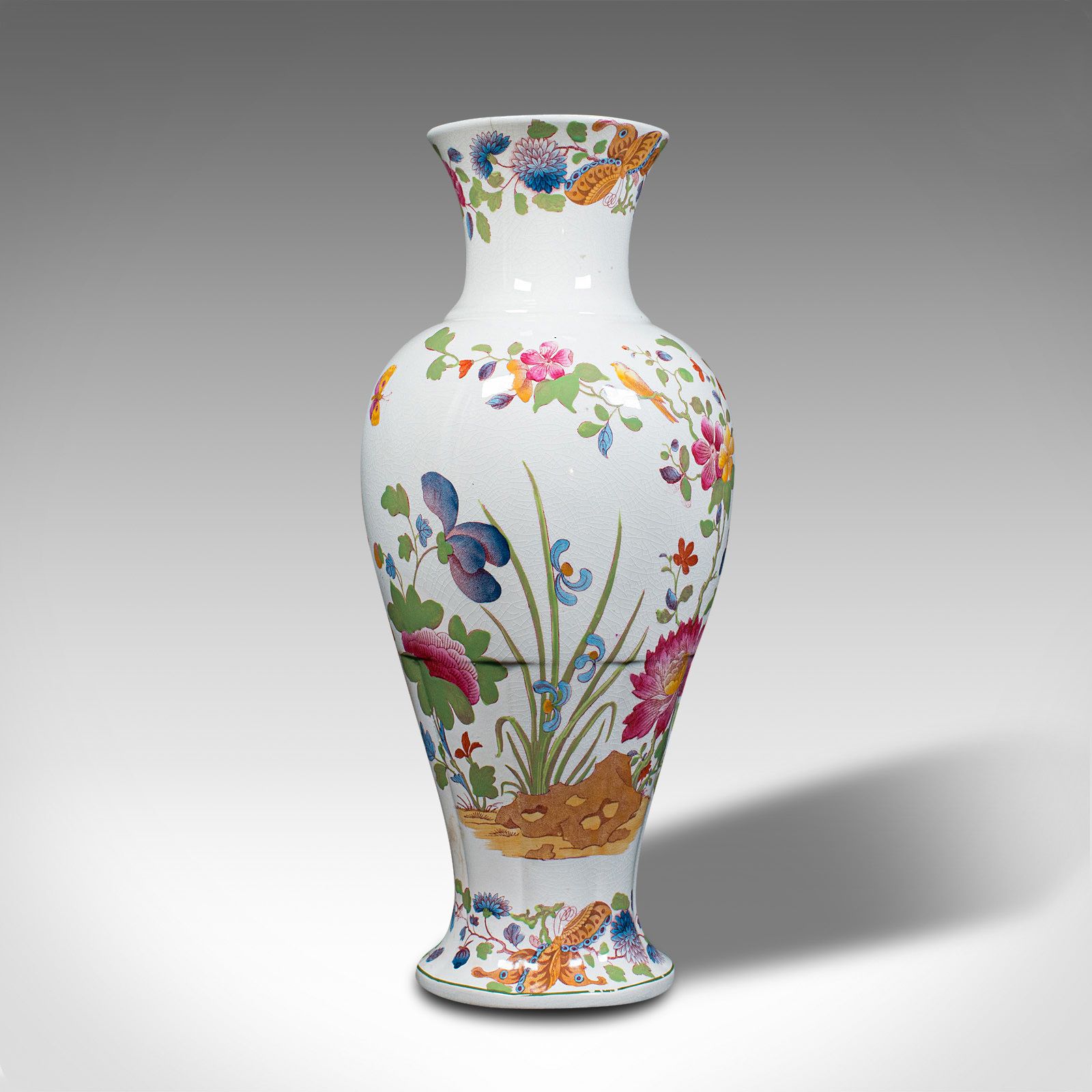 Antique Baluster Posy Vase, English, Ceramic, Decorative, Flower Urn, Circa 1920 photo furniture